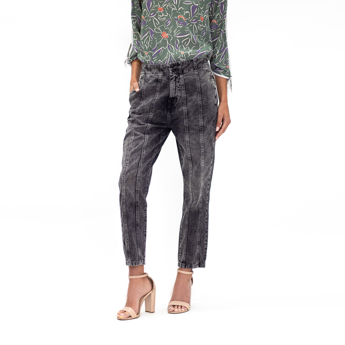 Jeans Tiro Alto Corte Colombiano Mujer Juvenil Casual Gris gris 5 Incognita  110079 | Bodega Aurrera en línea